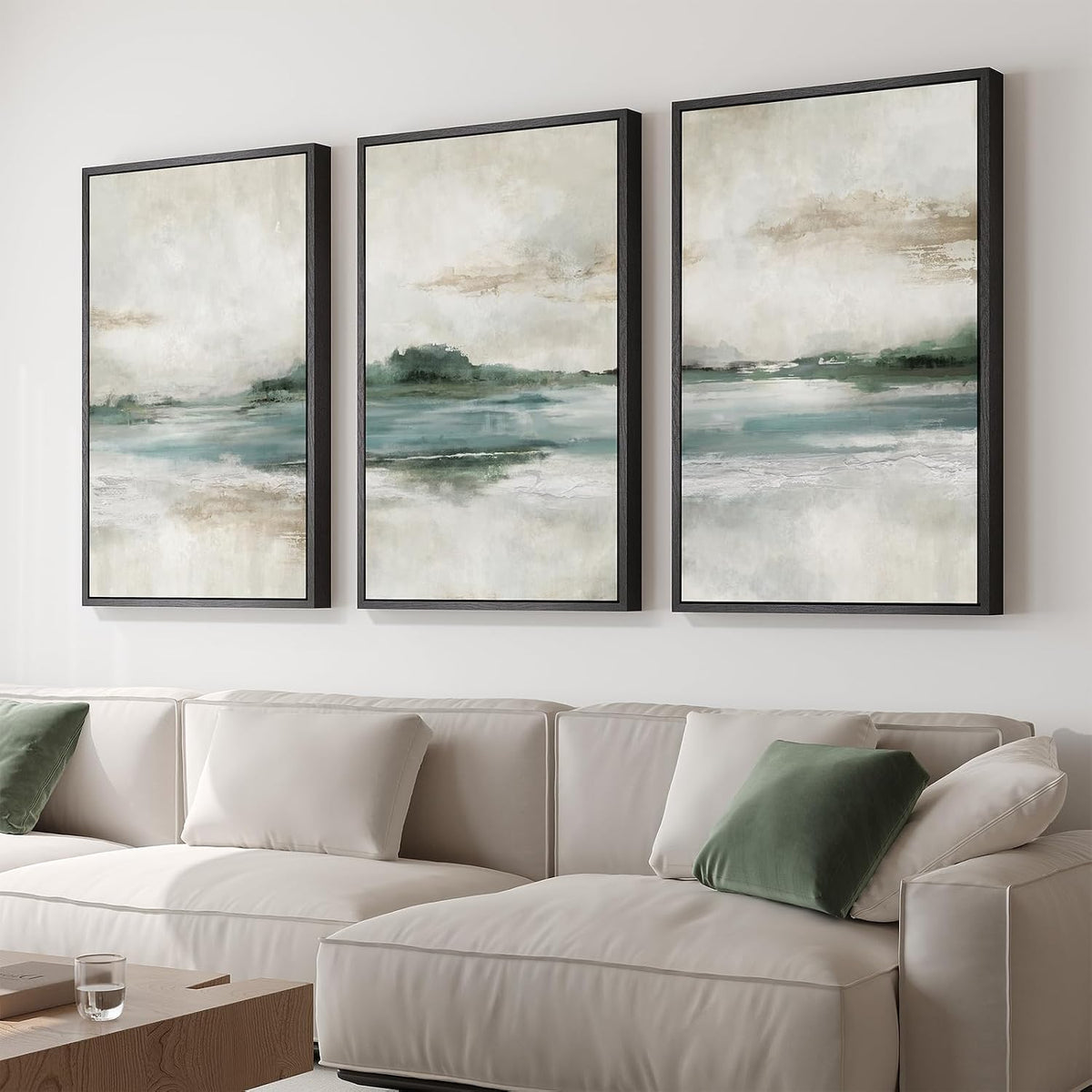 Large Framed Abstract Nature Landscape Wall Art for Living Room, 24x36 In