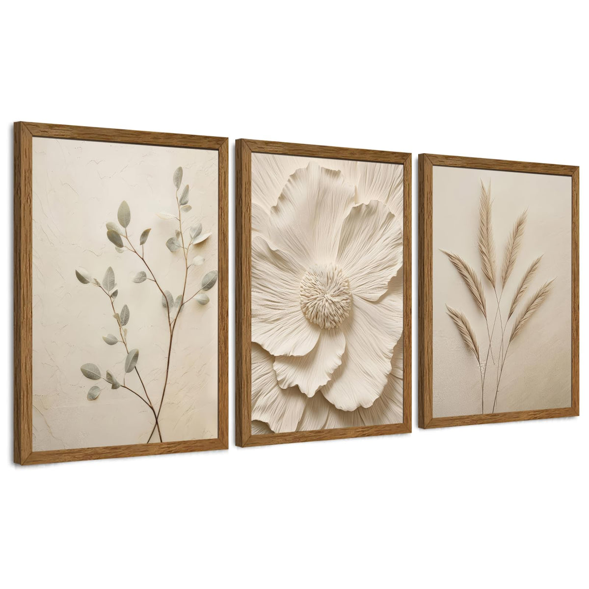 JLTULT William Morris Wall Art Set of 3, Solid Wood Frames, 16 x 24 in Each