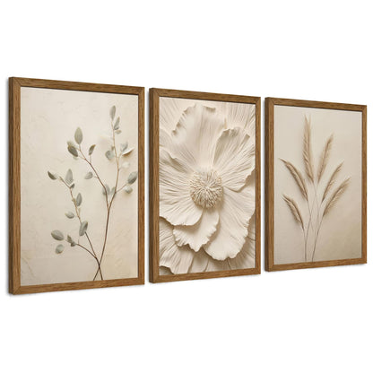 JLTULT William Morris Wall Art Set of 3, Solid Wood Frames, 16 x 24 in Each