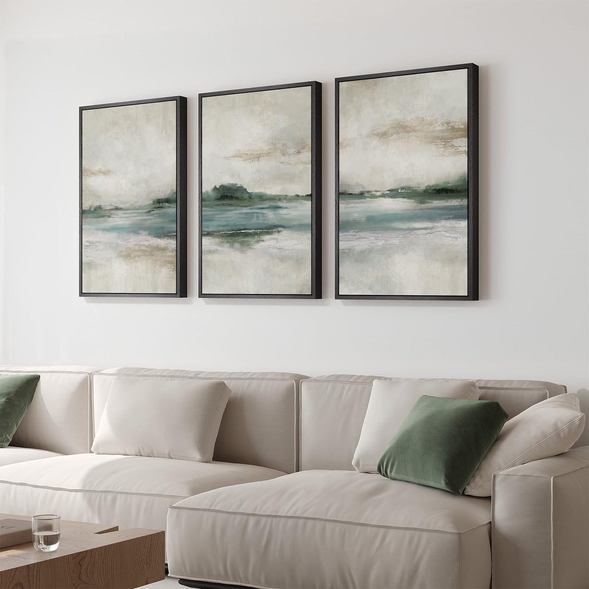 Large Framed Abstract Nature Landscape Wall Art for Living Room, 24x36 In