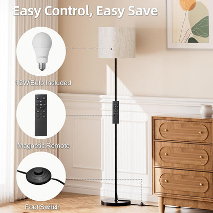 Keepsmile Dimmable Floor Lamps with Remote Control,12W LED Bulb,Foot Switch