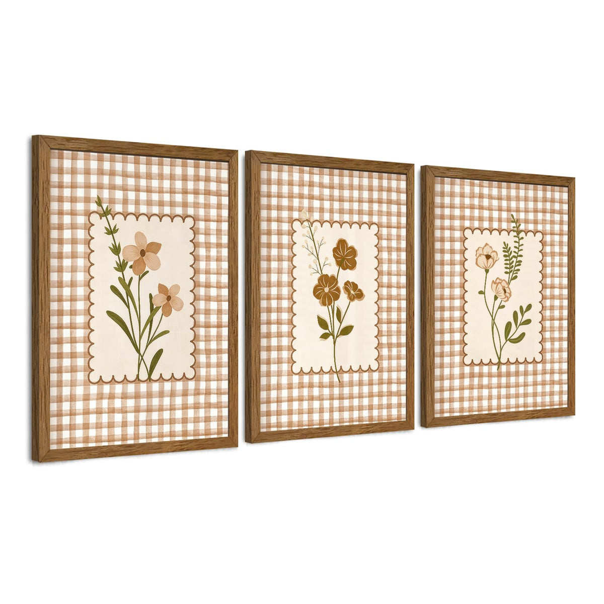 JLTULT William Morris Wall Art Set of 3, Solid Wood Frames, 16 x 24 in Each