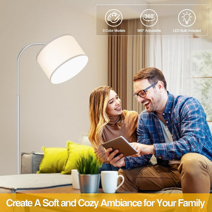Silver Floor Lamp, Arc Floor Lamps for Living Room