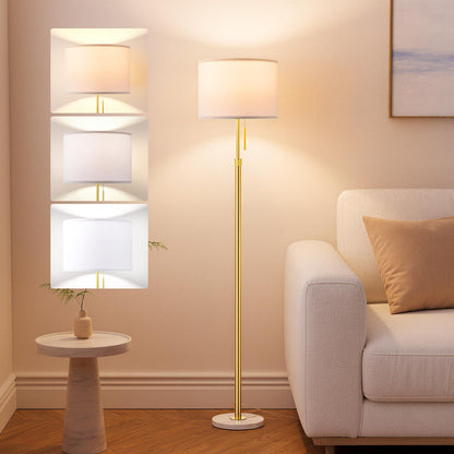 Modern Floor Lamp Simple Design with White Shade & Foot Pedal Switch