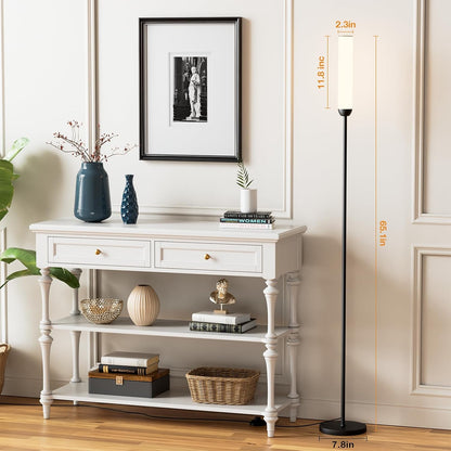 Ambimall LED Floor Lamp with Remote Control, Foot Switch, Black