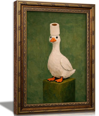FKRYTYB Vintage Gold Framed Funny Cowboy Silly Goose Wall Art 9x11in