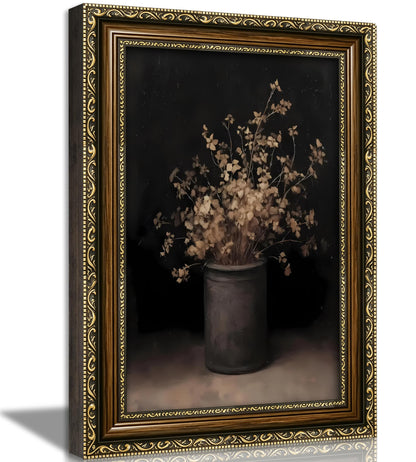 SKZMBTI Vintage Gold Framed Flowers Wall Art Orange blossom Painting Prints