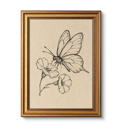 VIYYIEA Vintage Gold Framed Wall Art – Hummingbird Sketch, 8x10 IN
