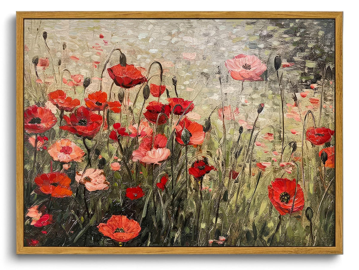 OIQArtOIQ Framed Vintage Wall Art Country Wildflower Canvas Art Paintings