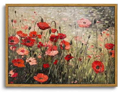 OIQArtOIQ Framed Vintage Wall Art Country Wildflower Canvas Art Paintings