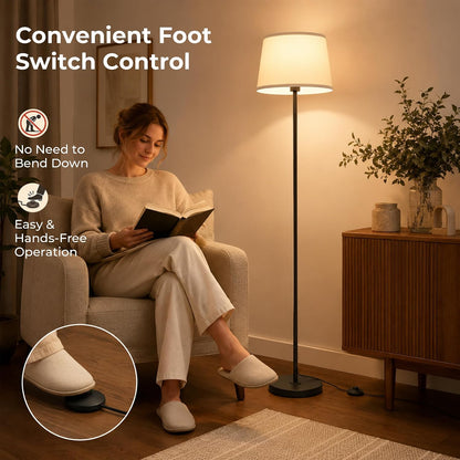 JUNNAI 61.8" Floor Lamp for Living Room, Modern Standing Lamp for Bedroom