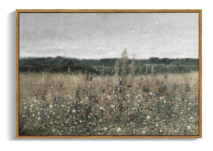 OIQArtOIQ Framed Vintage Wall Art Country Wildflower Canvas Art Paintings