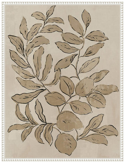 Amanti Art Framed Canvas Wall Art 24x18 Leaves Sketches I by Asia Jensen, Framed Wall Art Canvas, Flowers Artwork, Traditional Decor, Medium Poster Painting for Living Room, Bedroom, Bathroom,