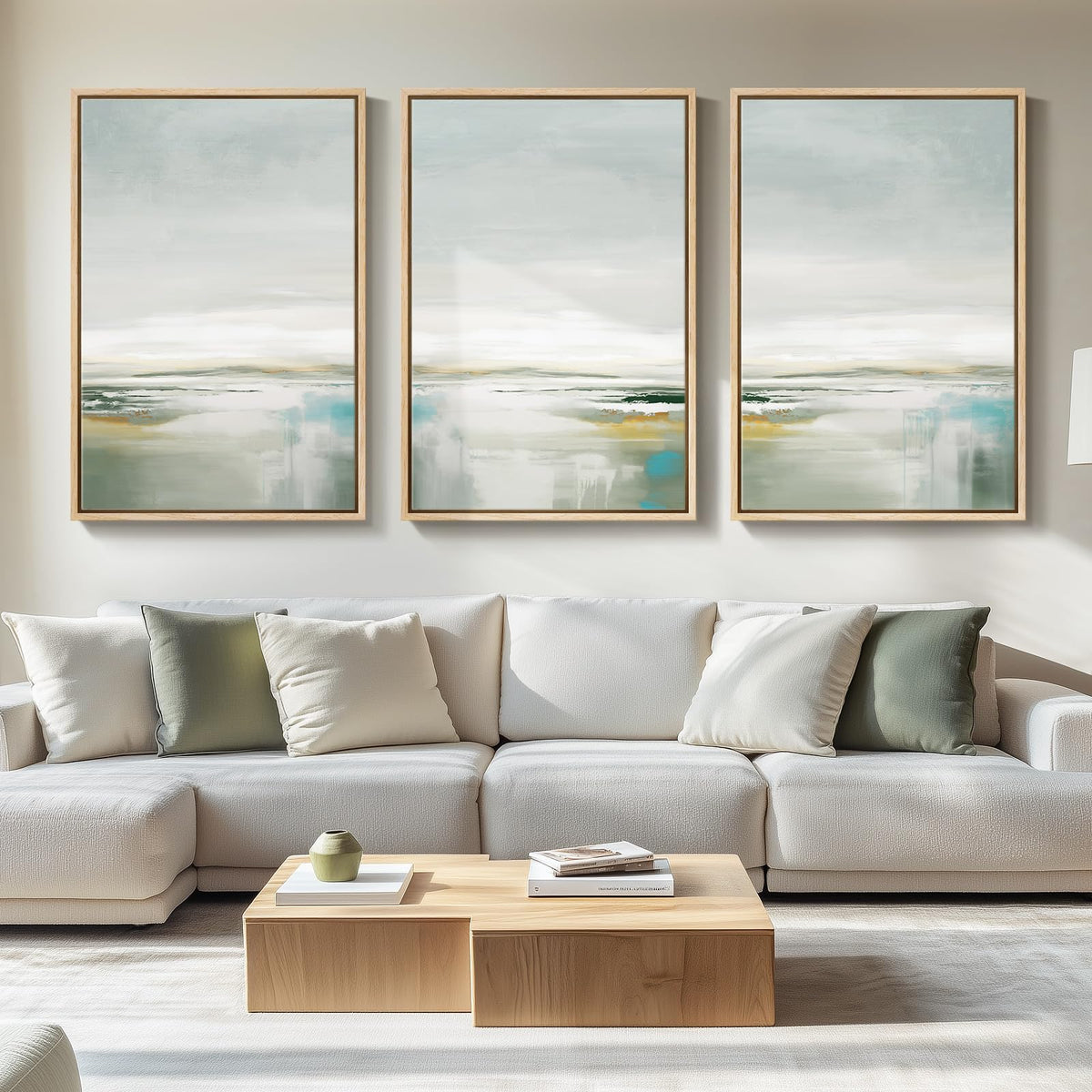 Large Framed Abstract Nature Landscape Wall Art for Living Room, 24x36 In