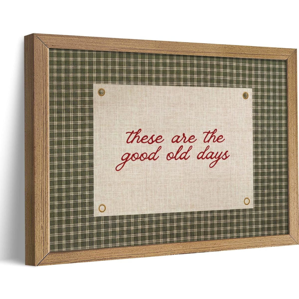 How Lucky Are We Wall Art, Wood Framed Postcard Poster with Positive Quote,Western, Old Money Brown Striped Decor, Cozy Rustic Sentimental Print for Bedroom Living Room, 8x10 Inch