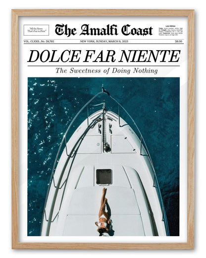 EcoHest 12x16 in Martini Newspaper Framed Wall Art for Bar Cart