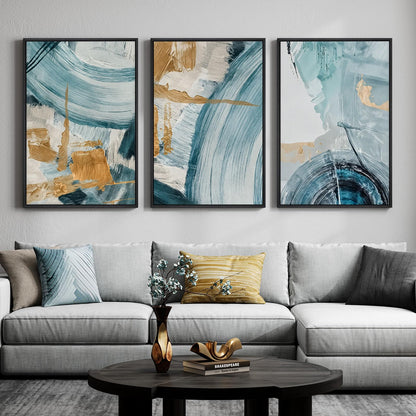 Large Framed Abstract Nature Landscape Wall Art for Living Room, 24x36 In
