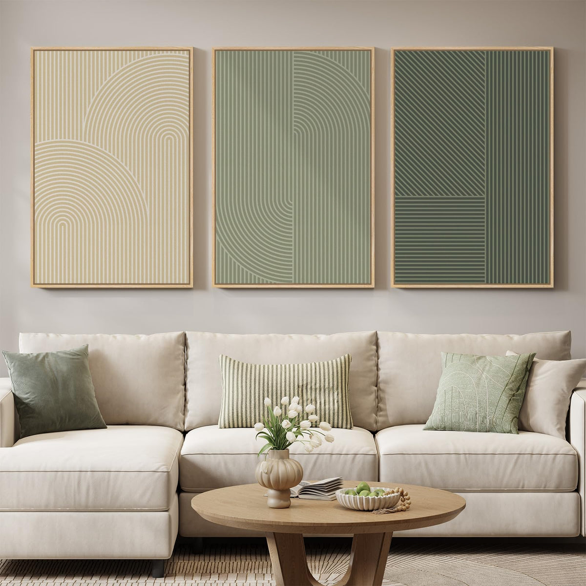 Large Framed Abstract Nature Landscape Wall Art for Living Room, 24x36 In