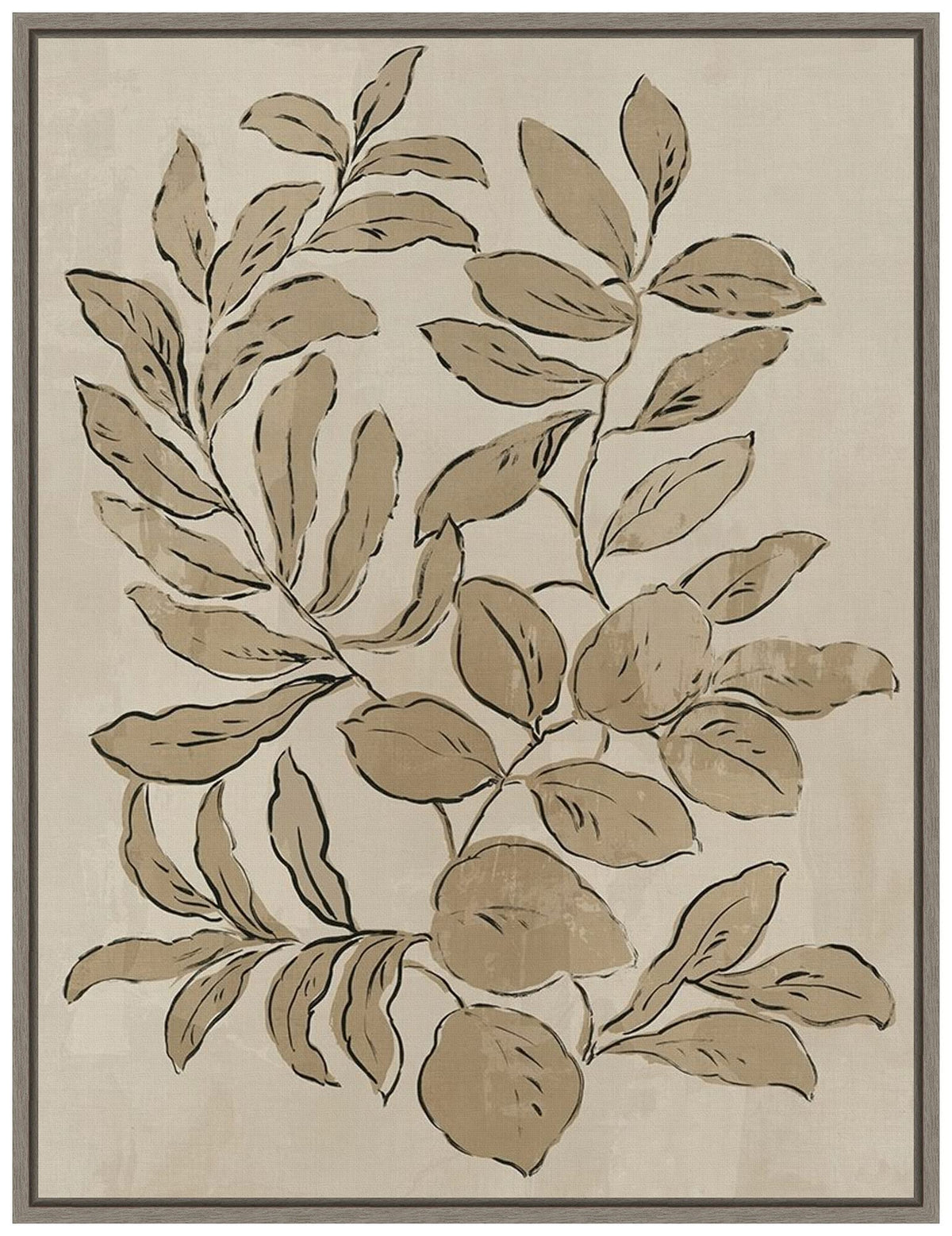 Amanti Art Framed Canvas Wall Art 24x18 Leaves Sketches I by Asia Jensen, Framed Wall Art Canvas, Flowers Artwork, Traditional Decor, Medium Poster Painting for Living Room, Bedroom, Bathroom,