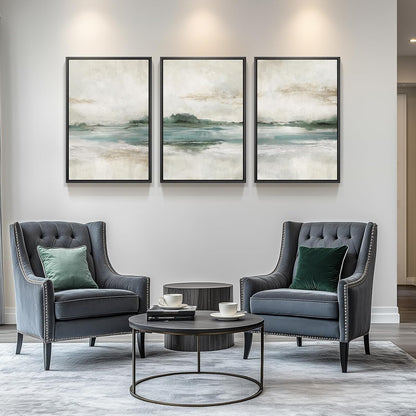 Large Framed Abstract Nature Landscape Wall Art for Living Room, 24x36 In