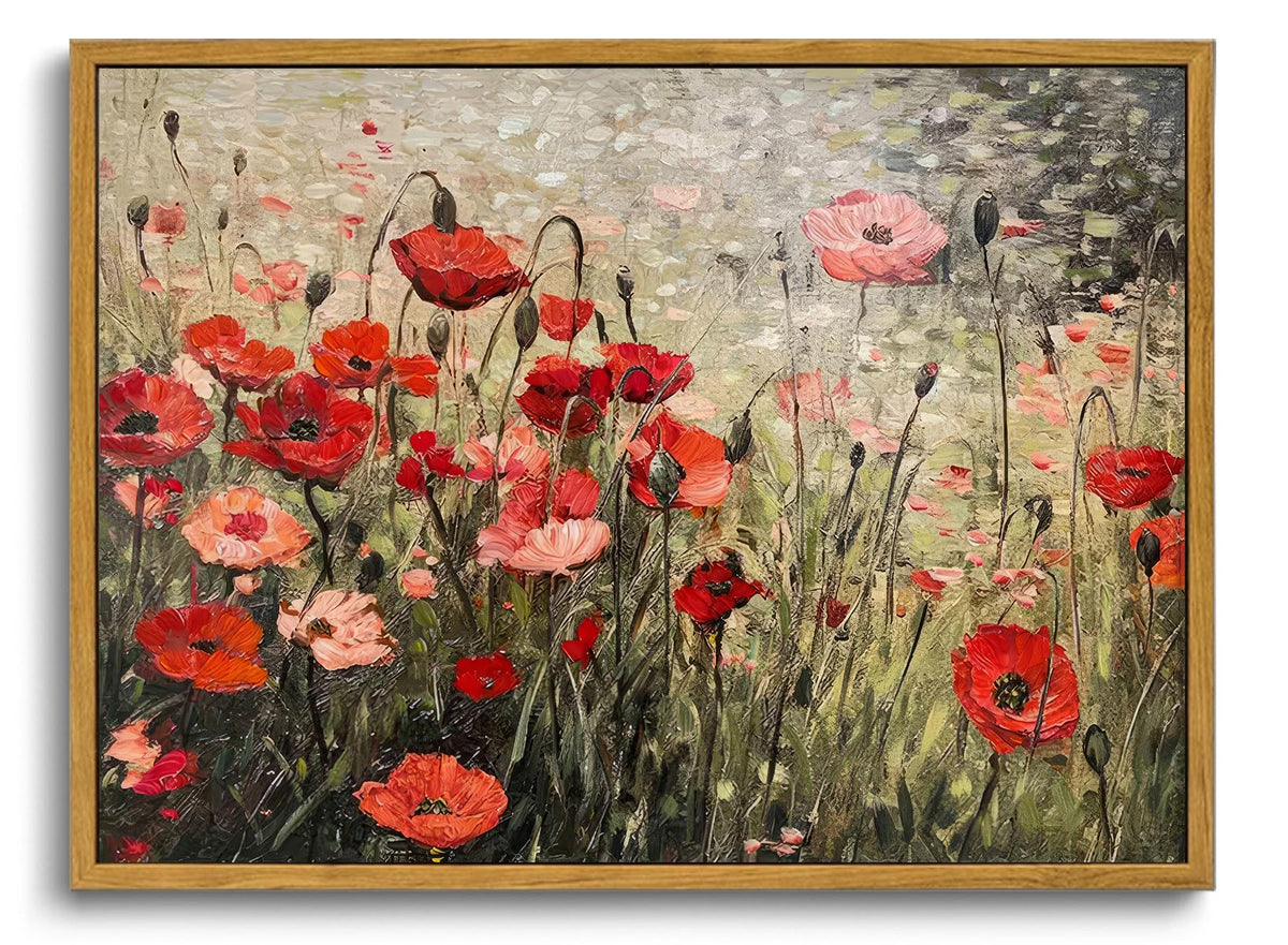 OIQArtOIQ Framed Vintage Wall Art Country Wildflower Canvas Art Paintings
