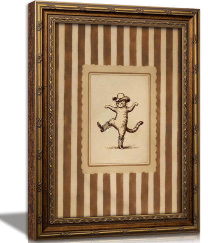 FKRYTYB Vintage Gold Framed Funny Cowboy Silly Goose Wall Art 9x11in