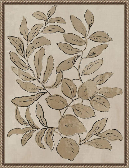 Amanti Art Framed Canvas Wall Art 24x18 Leaves Sketches I by Asia Jensen, Framed Wall Art Canvas, Flowers Artwork, Traditional Decor, Medium Poster Painting for Living Room, Bedroom, Bathroom,