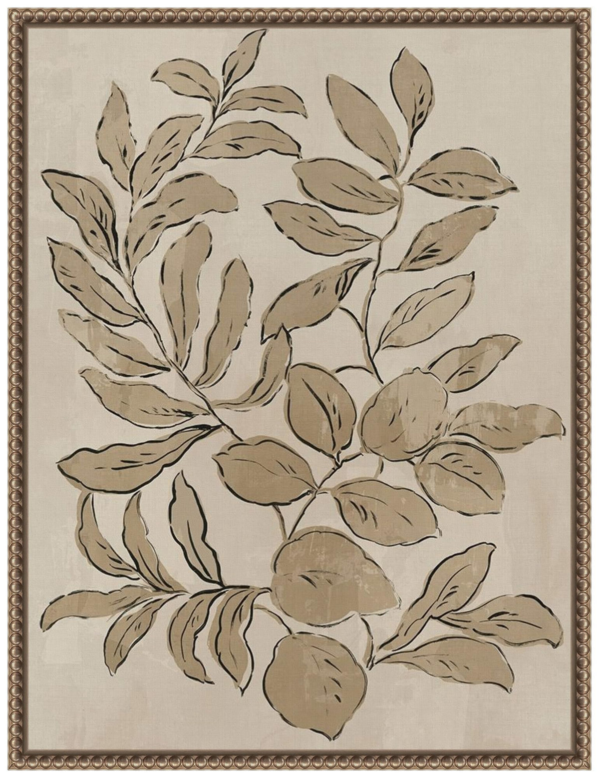 Amanti Art Framed Canvas Wall Art 24x18 Leaves Sketches I by Asia Jensen, Framed Wall Art Canvas, Flowers Artwork, Traditional Decor, Medium Poster Painting for Living Room, Bedroom, Bathroom,