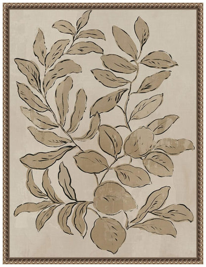 Amanti Art Framed Canvas Wall Art 24x18 Leaves Sketches I by Asia Jensen, Framed Wall Art Canvas, Flowers Artwork, Traditional Decor, Medium Poster Painting for Living Room, Bedroom, Bathroom,