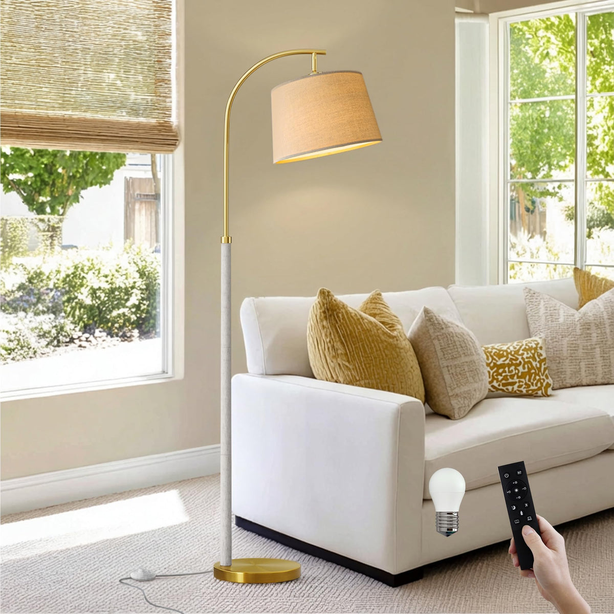 Real Wood Floor Lamps for Living Room Bedroom 62.5" Mid Century Modern Lamp