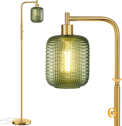 Modern Gold Green Floor Lamps for Living Room, 67" Bedroom Standing Lamp