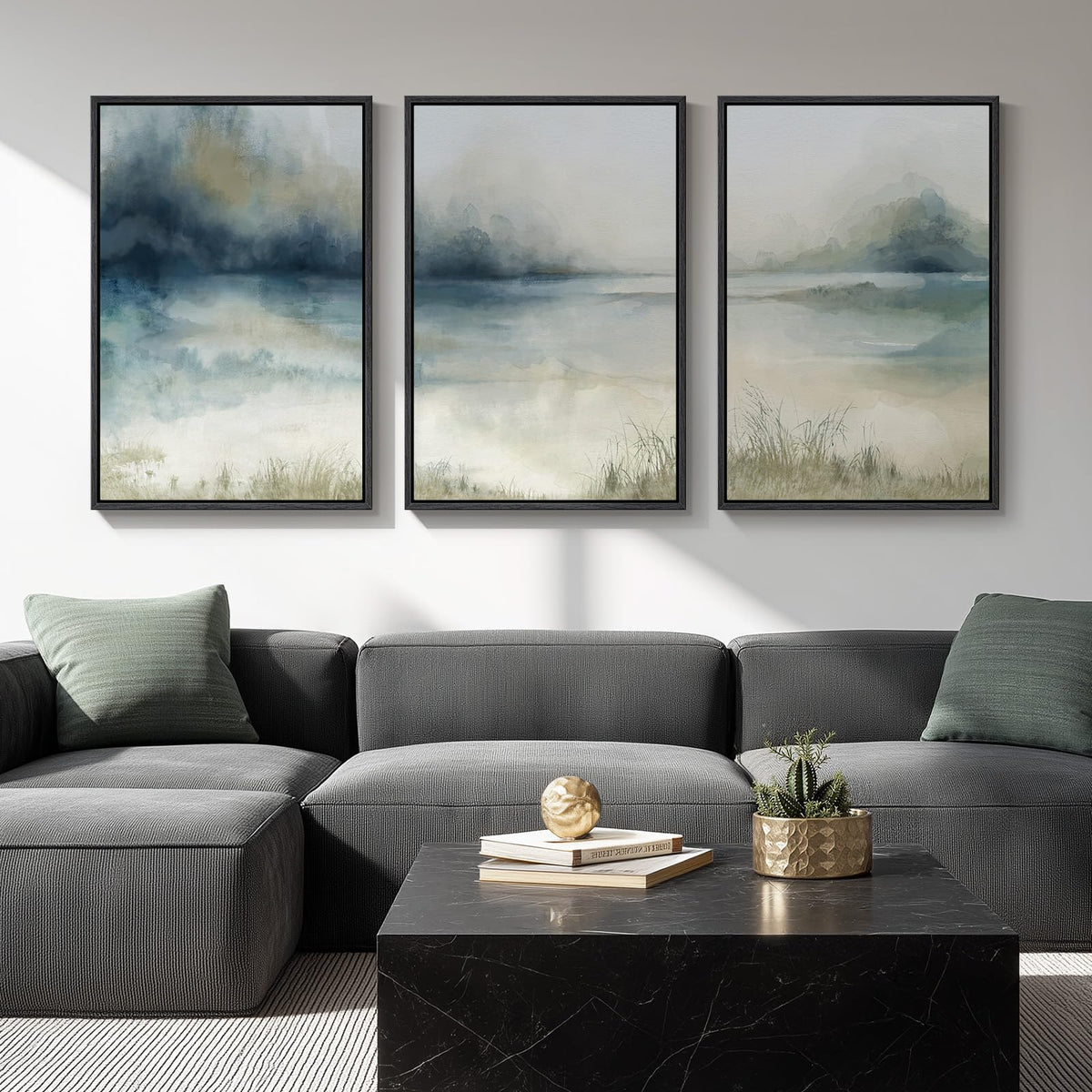 Large Framed Abstract Nature Landscape Wall Art for Living Room, 24x36 In