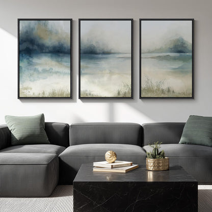 Large Framed Abstract Nature Landscape Wall Art for Living Room, 24x36 In