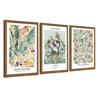 3 Piece Wildflower Mountain Wall Art Colorful Landscape Canvas Art 12x16in