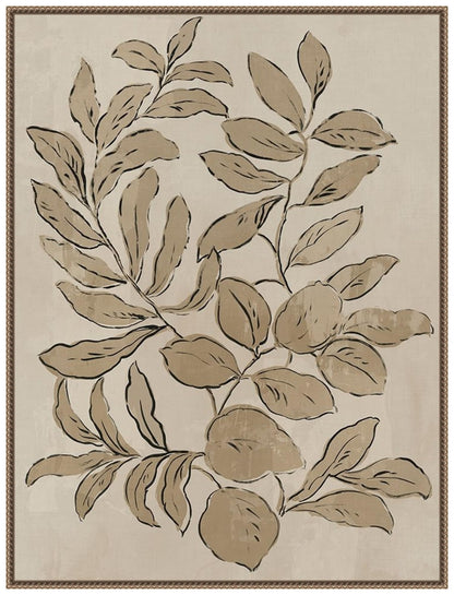 Amanti Art Framed Canvas Wall Art 24x18 Leaves Sketches I by Asia Jensen, Framed Wall Art Canvas, Flowers Artwork, Traditional Decor, Medium Poster Painting for Living Room, Bedroom, Bathroom,