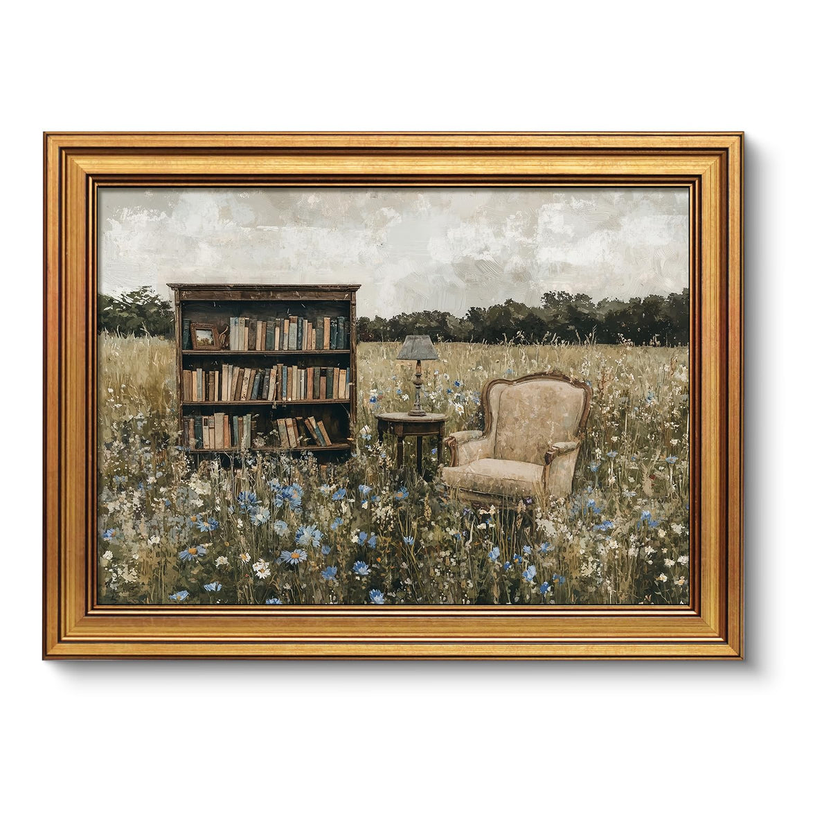 VIYYIEA Vintage Gold Framed Wall Art – Hummingbird Sketch, 8x10 IN