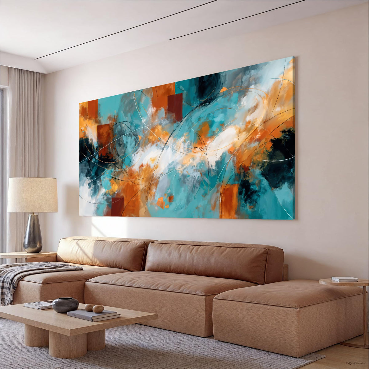 Framed Gold Wall Art for Living Room Tree Of Life Painting Picture 24x48 ln