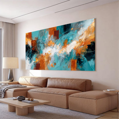 Framed Gold Wall Art for Living Room Tree Of Life Painting Picture 24x48 ln
