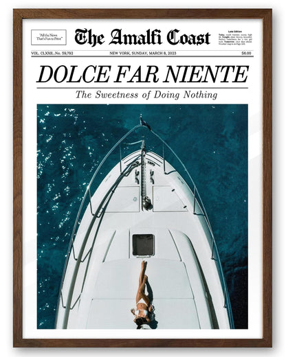 EcoHest 12x16 in Martini Newspaper Framed Wall Art for Bar Cart