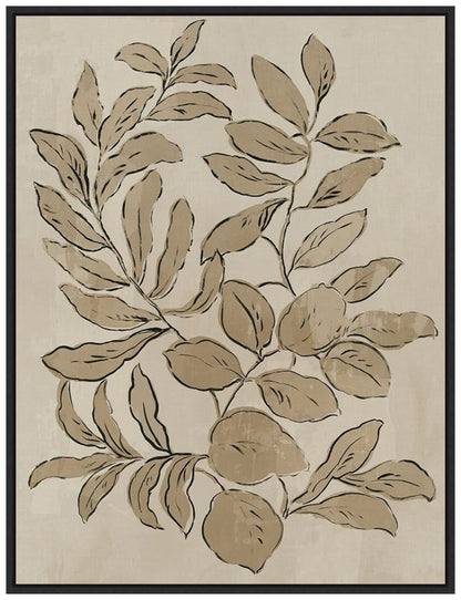 Amanti Art Framed Canvas Wall Art 24x18 Leaves Sketches I by Asia Jensen, Framed Wall Art Canvas, Flowers Artwork, Traditional Decor, Medium Poster Painting for Living Room, Bedroom, Bathroom,