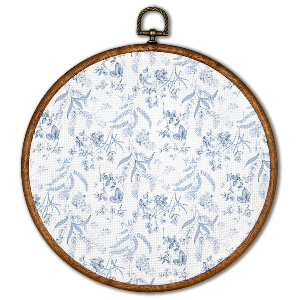 KSDUT Blue Flowers Wall Art Decor - Boho Chinoiserie Flower Wall Art Canvas Frame Hanging Prints, Navy Blue Botanical Wall Art Decor for Grandmillennial Home Bedroom Decorations 10"x10"