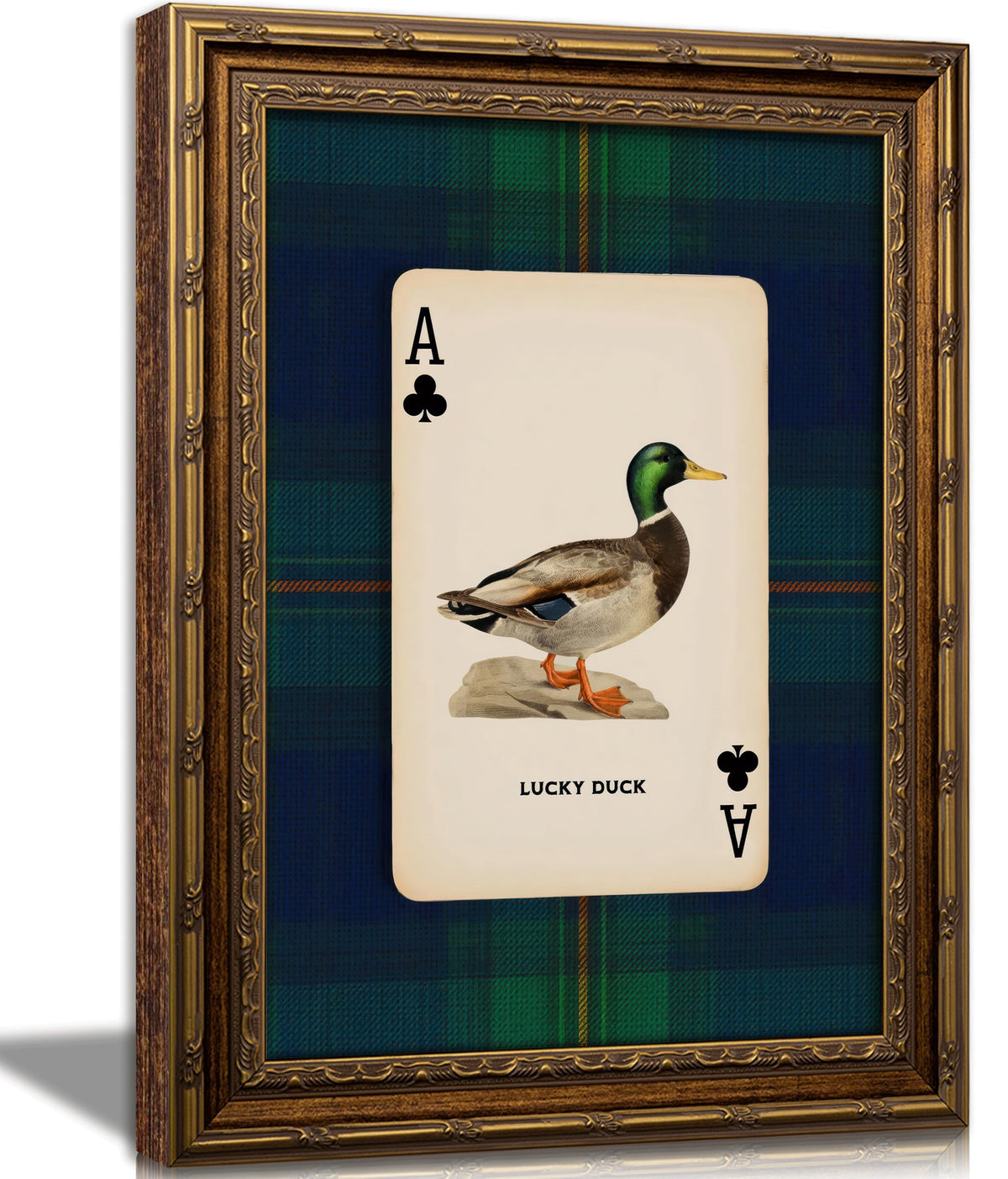 FKRYTYB Vintage Gold Framed Funny Cowboy Silly Goose Wall Art 9x11in