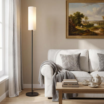 Ambimall 64" Floor Lamp with 9W LED Bulb & Beige Lampshade