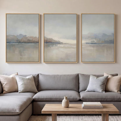 Large Framed Abstract Nature Landscape Wall Art for Living Room, 24x36 In