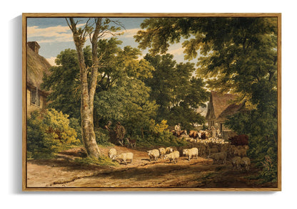 OIQArtOIQ Framed Vintage Wall Art Country Wildflower Canvas Art Paintings