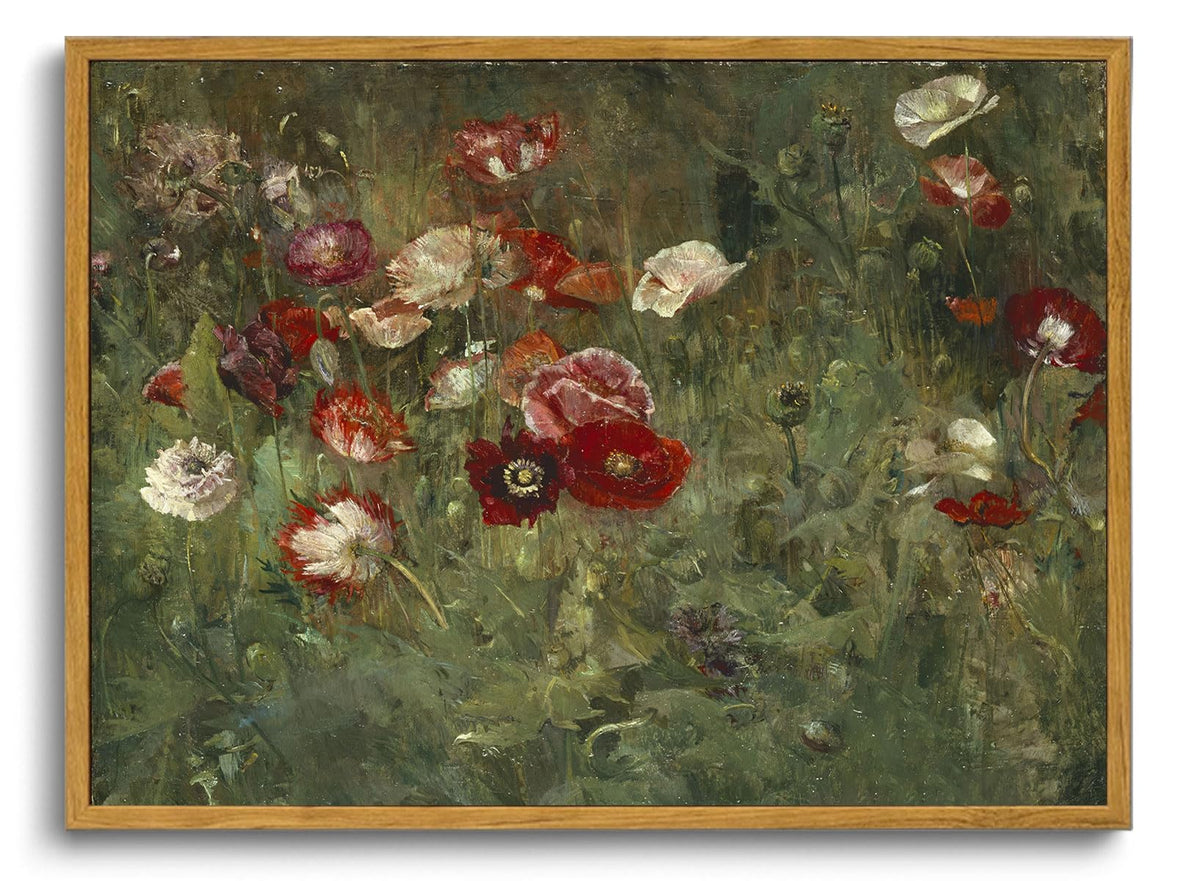 OIQArtOIQ Framed Vintage Wall Art Country Wildflower Canvas Art Paintings