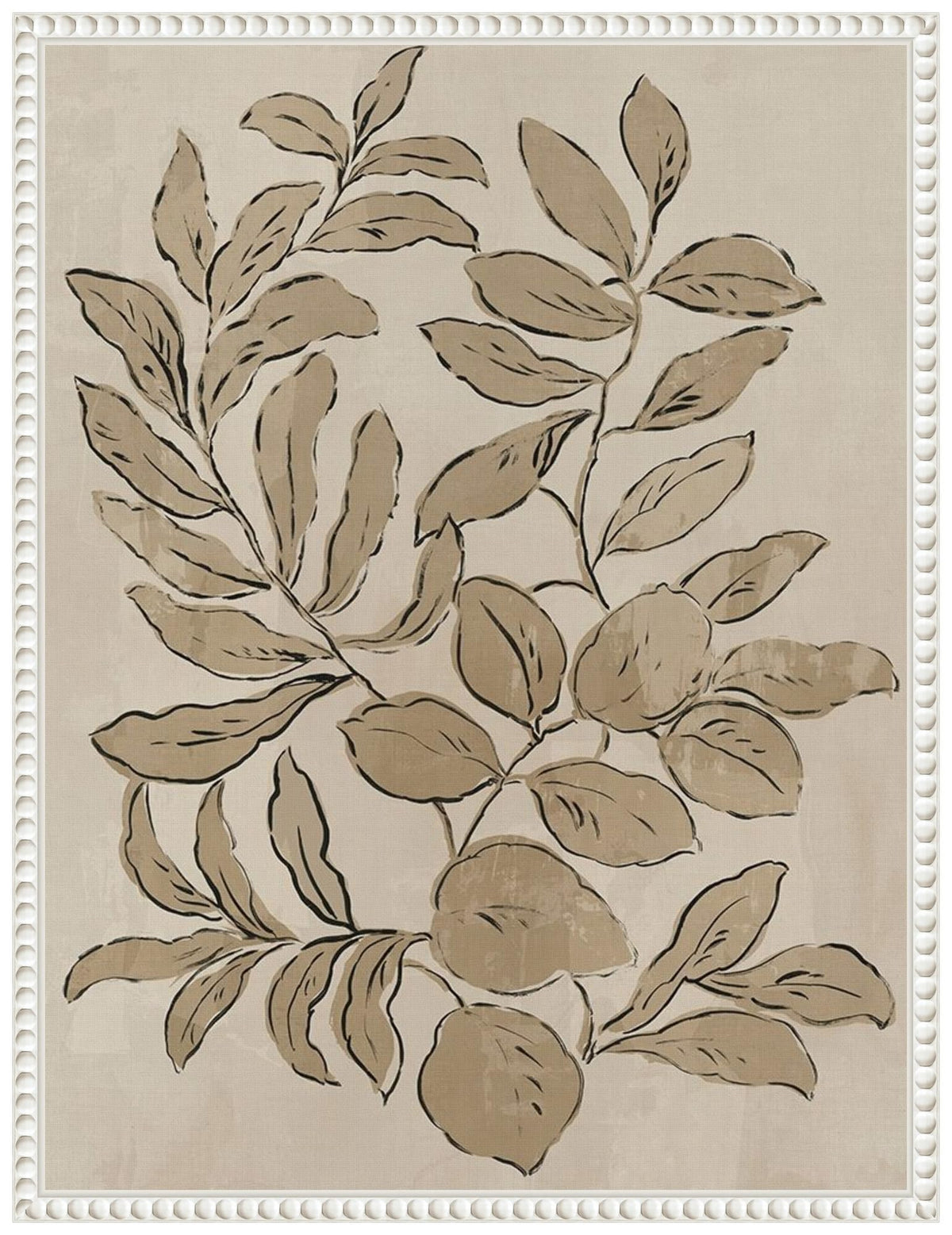 Amanti Art Framed Canvas Wall Art 24x18 Leaves Sketches I by Asia Jensen, Framed Wall Art Canvas, Flowers Artwork, Traditional Decor, Medium Poster Painting for Living Room, Bedroom, Bathroom,
