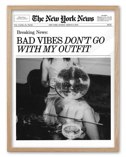 EcoHest 12x16 in Martini Newspaper Framed Wall Art for Bar Cart