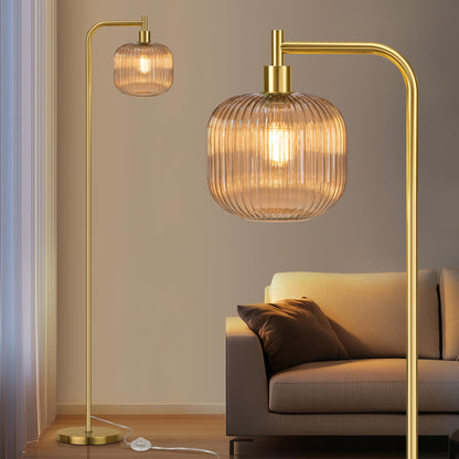 Modern Gold Green Floor Lamps for Living Room, 67" Bedroom Standing Lamp
