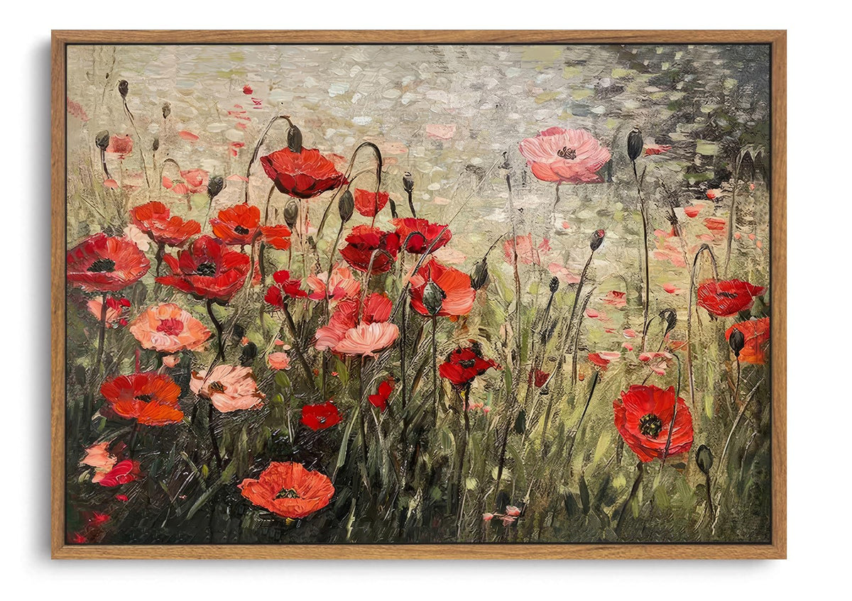 OIQArtOIQ Framed Vintage Wall Art Country Wildflower Canvas Art Paintings